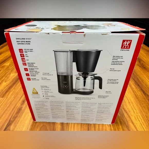 ZWILLING Enfinigy Drip Coffee Maker 12 Cup Awarded the SCA Black NEW